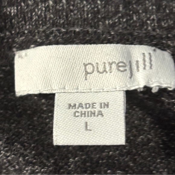 Women's Gray Pullover 100% Cotton Sweater Size Large Purejill SKU 24 - Picture 9 of 9